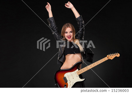 Beautiful girl playing guitar Beautiful girl playing guitar 15236003