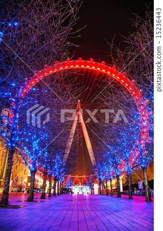 The London Eye Ferris wheel in the evening 15236443