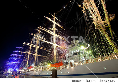 Nihon Maru and fireworks Nihon Maru and fireworks 15236489