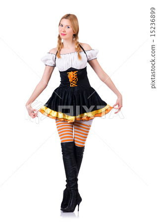 Oktoberfest concept with woman on white 15236899