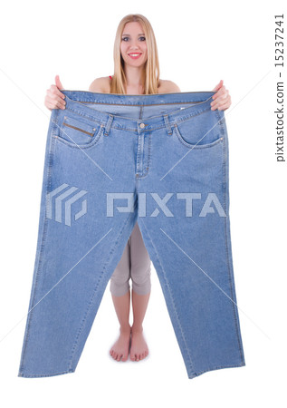 Dieting concept with oversize jeans 15237241