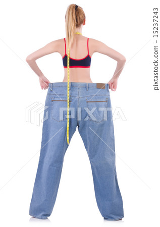 Dieting concept with oversize jeans 15237243