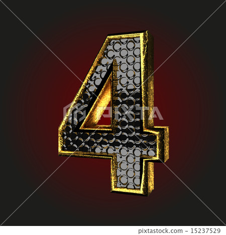 4 black letter with gold 15237529