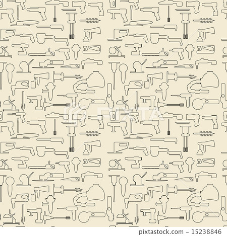 Electric construction tools items linear set seamless texture.    15238846