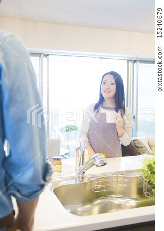 Couple doing cooking Couple doing cooking 15240679