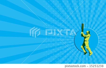 Business card Cricket Player Batsman Batting Retro Business card Cricket Player Batsman Batting Retro 15251238