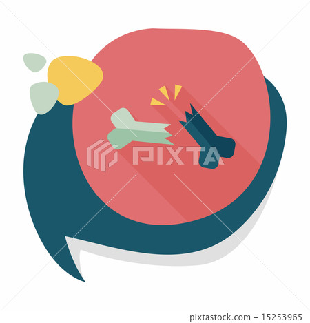 bone fracture flat icon with long shadow bone fracture flat icon with long shadow 15253965