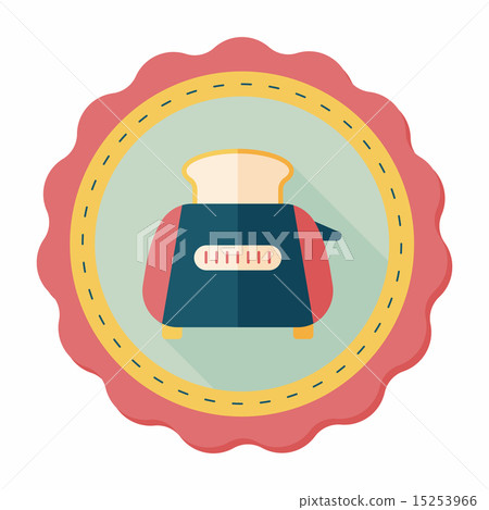 kitchenware toaster flat icon with long shadow,eps10 kitchenware toaster flat icon with long shadow,eps10 15253966