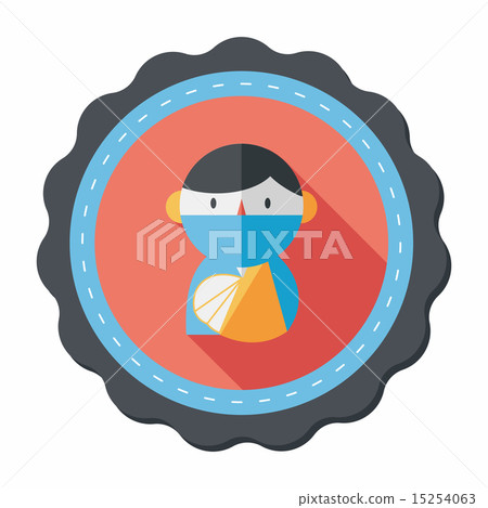 Female patient flat icon with long shadow - Stock Illustration ...