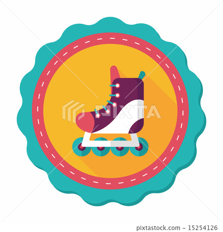 roller skates flat icon with long shadow,eps10 roller skates flat icon with long shadow,eps10 15254126