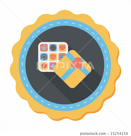 Valentine's Day chocolate flat icon with long shadow,eps10 Valentine's Day chocolate flat icon with long shadow,eps10 15254158