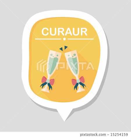 Valentine's day champagne flat icon with long shadow,eps10 Valentine's day champagne flat icon with long shadow,eps10 15254159