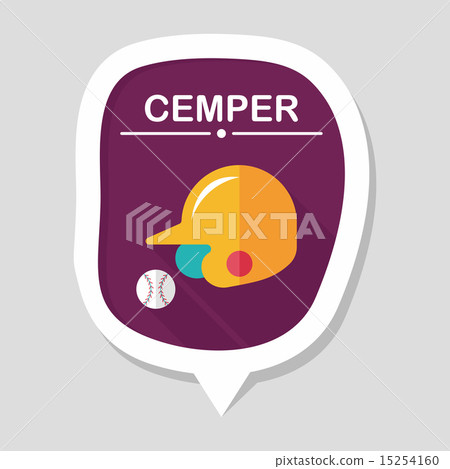 baseball helmet flat icon with long shadow,eps10 baseball helmet flat icon with long shadow,eps10 15254160