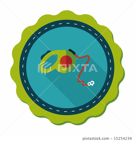 Pet dog lead flat icon with long shadow,eps10 15254239