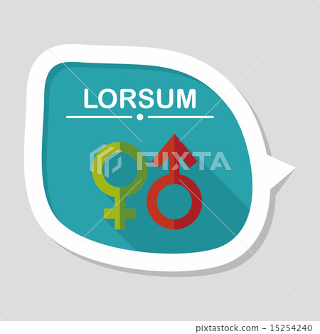 Gender symbol flat icon with long shadow 15254240