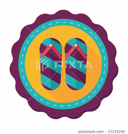 flip flop flat icon with long shadow,eps10 15254290