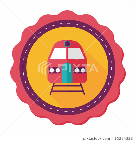 Transportation subway flat icon with long shadow,eps10 15254328