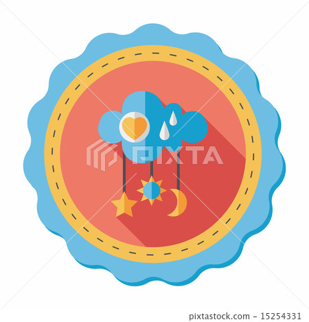 baby rattle flat icon with long shadow,EPS 10 baby rattle flat icon with long shadow,EPS 10 15254331