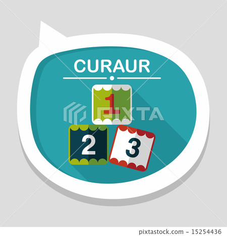 123 blocks flat icon with long shadow,eps10 15254436