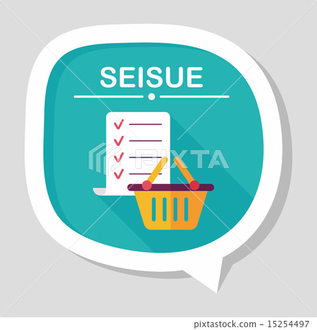 shopping list flat icon with long shadow,eps10 15254497