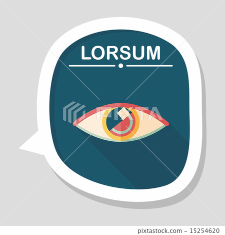 Eye flat icon with long shadow - Stock Illustration [15254620] - PIXTA