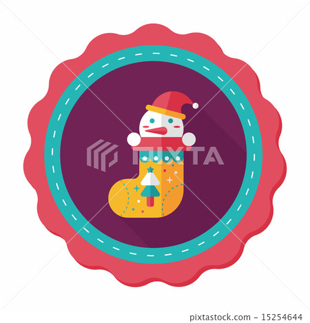 Christmas stocking flat icon with long shadow,eps10 Christmas stocking flat icon with long shadow,eps10 15254644