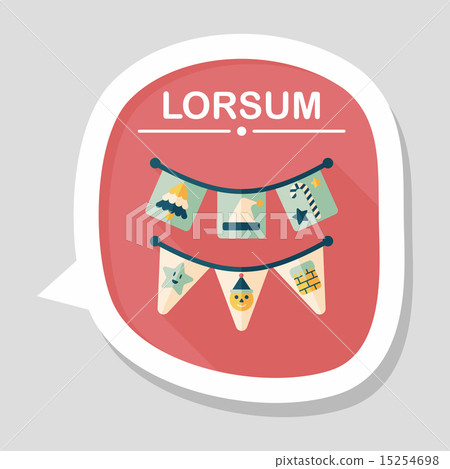 Christmas flags flat icon with long shadow,eps10 - Stock Illustration ...