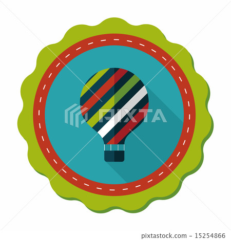 Hot Air Balloon flat icon with long shadow - Stock Illustration ...