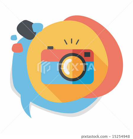 camera flat icon with long shadow - Stock Illustration [15254948] - PIXTA