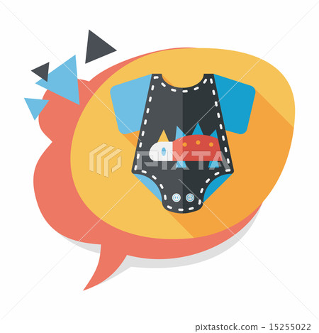 baby onesie flat icon with long shadow,EPS 10 15255022