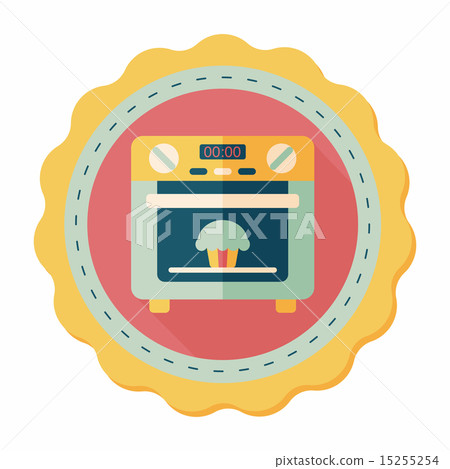 kitchenware oven flat icon with long shadow,eps10 15255254