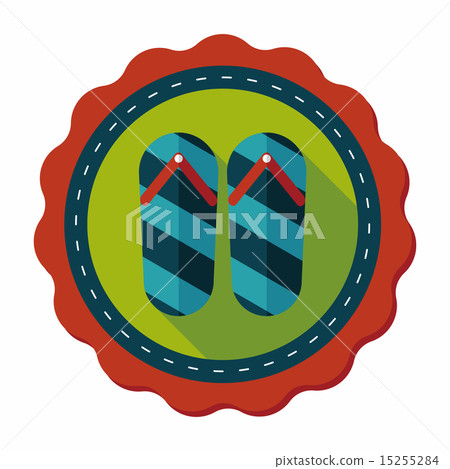 flip flop flat icon with long shadow,eps10 - Stock Illustration ...