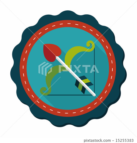 valentine's day Cupid bow and arrow flat icon with long shadow,e valentine's day Cupid bow and arrow flat icon with long shadow,e 15255383