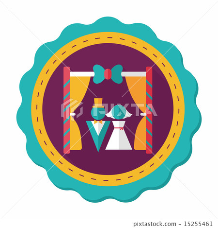 wedding ceremony flat icon with long shadow,eps10 - Stock Illustration ...