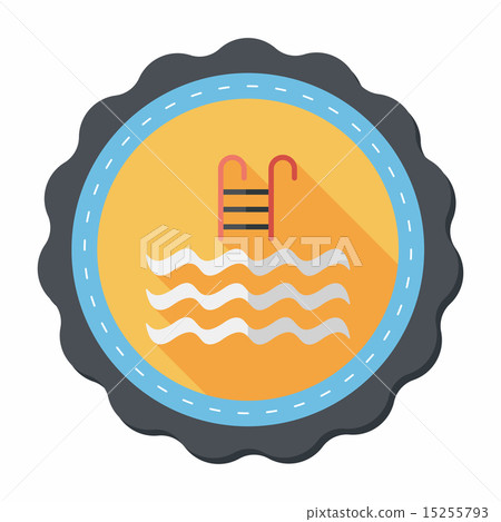 Pool flat icon with long shadow 15255793