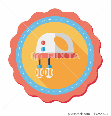kitchenware electronic beater flat icon with long shadow,eps10 kitchenware electronic beater flat icon with long shadow,eps10 15255827