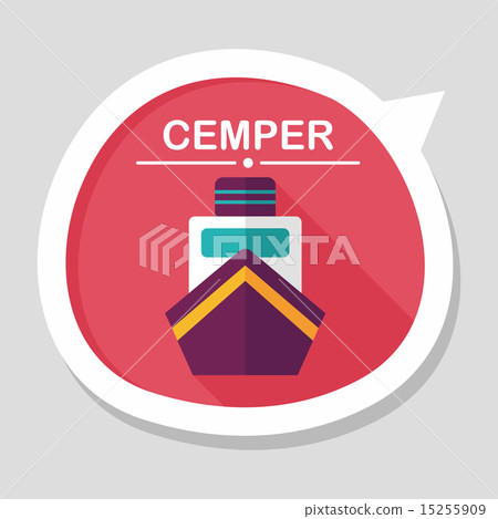 boat flat icon with long shadow - Stock Illustration [15255909] - PIXTA