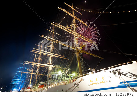 Nihon Maru and fireworks Nihon Maru and fireworks 15255972