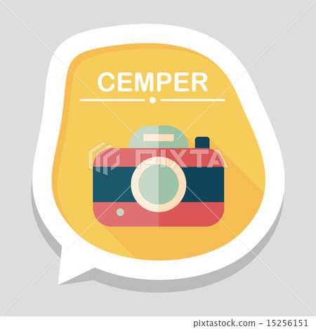 camera flat icon with long shadow,eps10 camera flat icon with long shadow,eps10 15256151