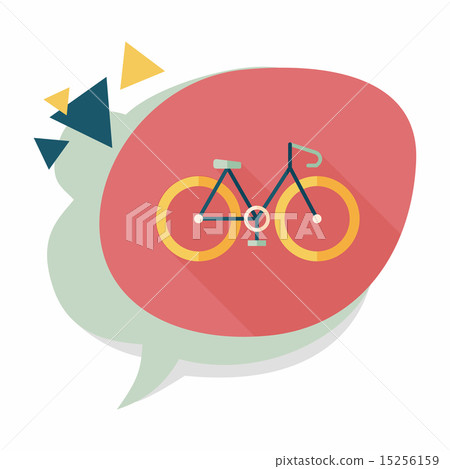 Bicycle flat icon with long shadow 15256159