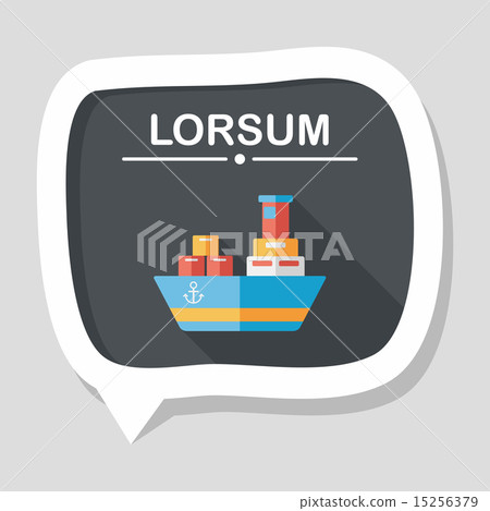 Transportation Container ship flat icon with long shadow,eps10 15256379