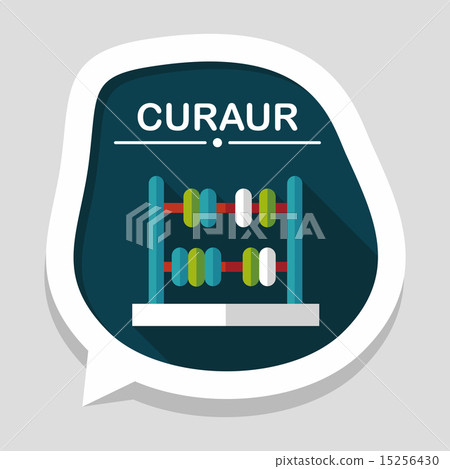 abacus calculation flat icon with long shadow,eps10 15256430
