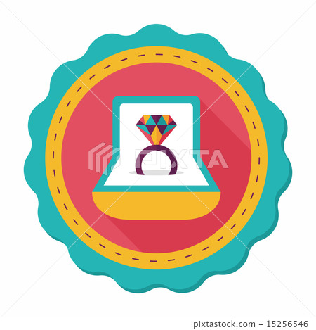 Propose diamond ring flat icon with long shadow,eps10 Propose diamond ring flat icon with long shadow,eps10 15256546
