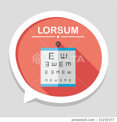 eye test chart flat icon with long shadow,eps10 15256577
