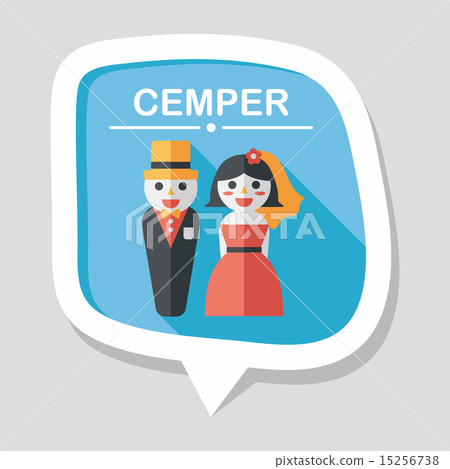 wedding couple flat icon with long shadow,eps10 wedding couple flat icon with long shadow,eps10 15256738