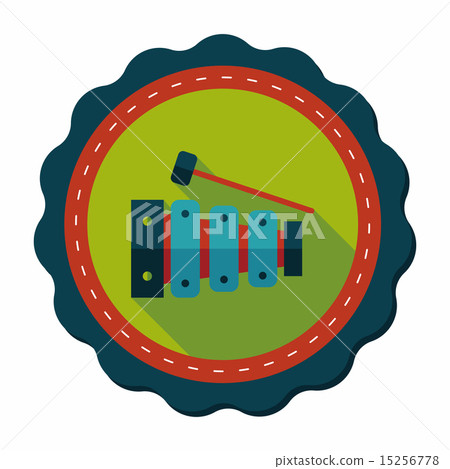 Xylophone flat icon with long shadow,eps10 15256778