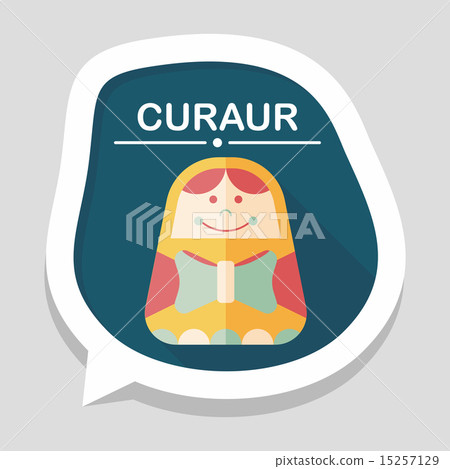 Russian Doll flat icon with long shadow,eps 10 Russian Doll flat icon with long shadow,eps 10 15257129