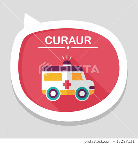 ambulance flat icon with long shadow 15257131
