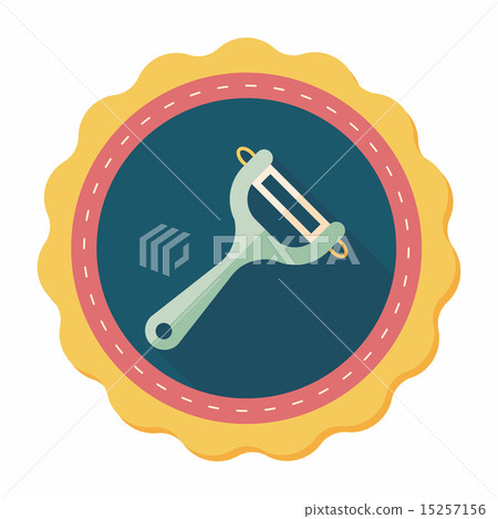 kitchenware peeler flat icon with long shadow,eps10 kitchenware peeler flat icon with long shadow,eps10 15257156