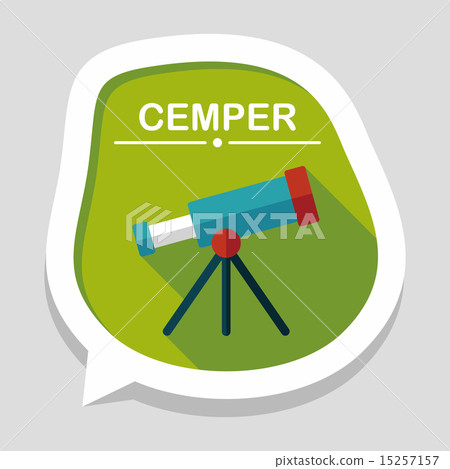 Space Telescope flat icon with long shadow,eps10 15257157